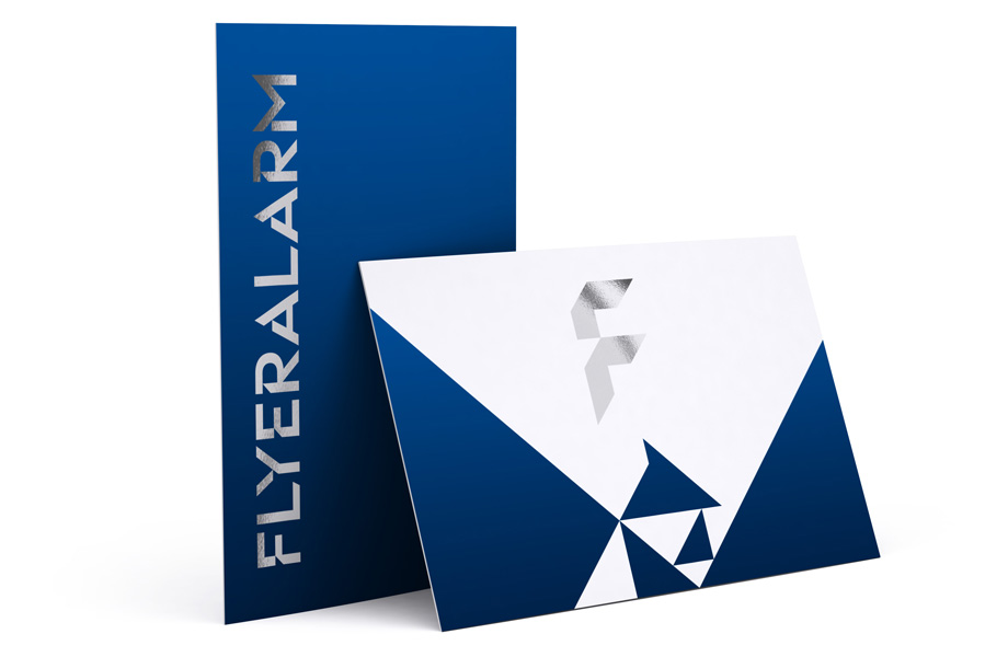 Business cards with silver hot foil finish