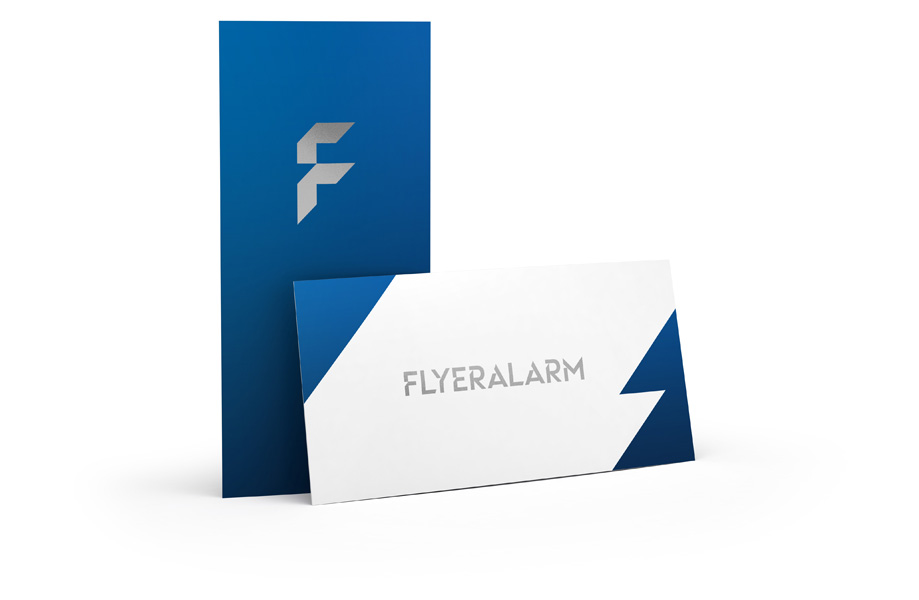 Flyers with finish, silver hot foil