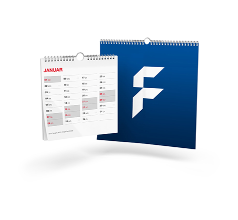 Wall calendars with spiral binding